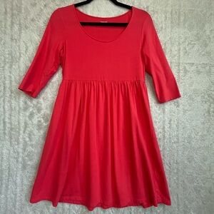 Garnet Hill Women's Jersey Knit Dress Sz XS Small Coral Raspberry Style #102816